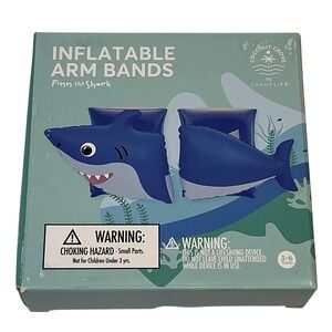 SunnyLife Coconut Grove Inflatable Arm Band Floats Finn The Shark Ages 3-6